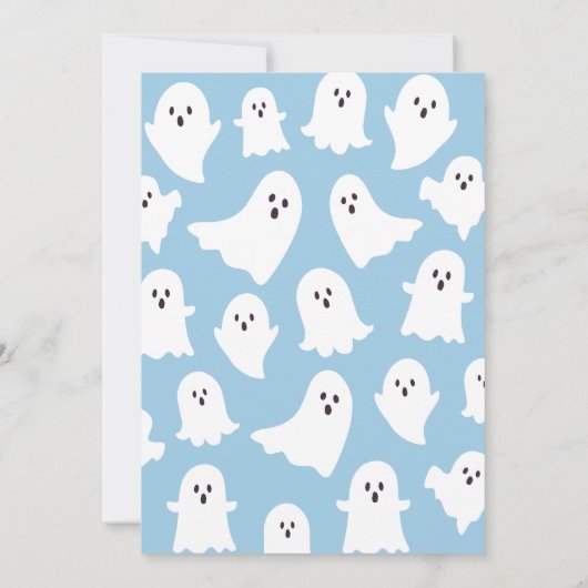 Onze Little Boo Blue Halloween Boy 1e verjaardag Kaart (Achterkant)