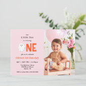 Onze Little Boo Halloween 1e Verjaardag Foto Kaart (Staand voorkant)