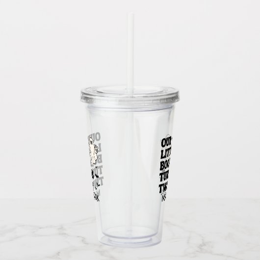 Onze Little Boo Halloween 2e Verjaardag Acryl Drinkbeker (Rechts)