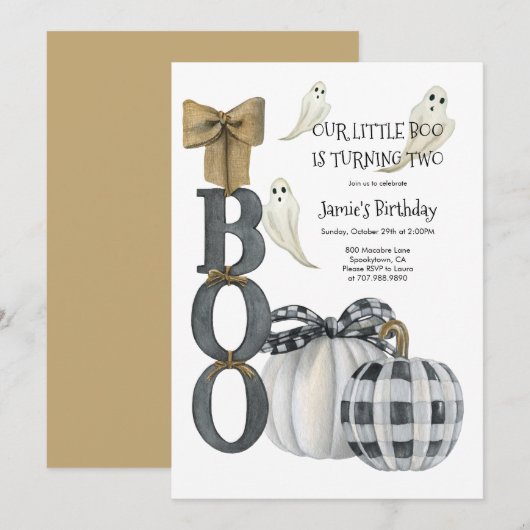 Onze Little Boo Halloween 2e Verjaardag Kaart (Voorkant / Achterkant)