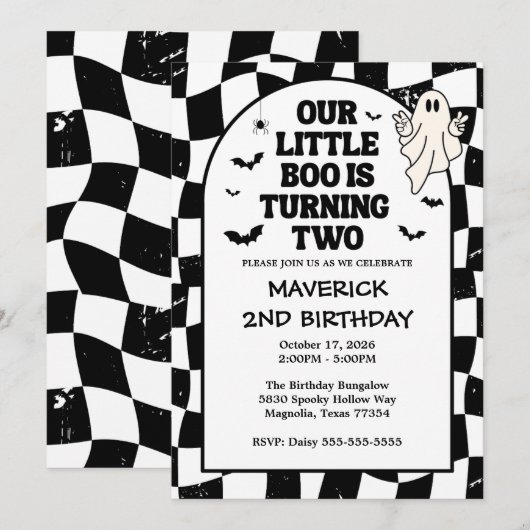 Onze Little Boo Halloween 2e Verjaardag Kaart (Voorkant / Achterkant)