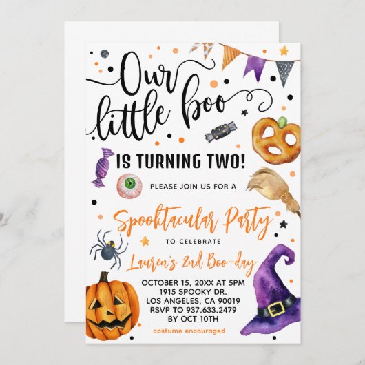 Onze Little Boo Halloween 2e Verjaardag Kaart (Voorkant / Achterkant)