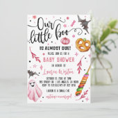 Onze Little Boo Halloween Baby shower Invitation Kaart (Staand voorkant)