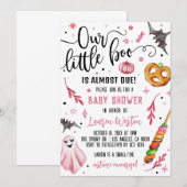 Onze Little Boo Halloween Baby shower Invitation Kaart (Voorkant / Achterkant)