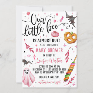 Onze Little Boo Halloween Baby shower Invitation Kaart