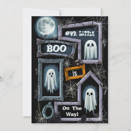 Onze Little Boo Halloween baby shower uitnodiging (Voorkant)