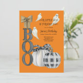 Onze Little Boo Halloween Sinaasappel 2e Verjaarda Kaart (Staand voorkant)