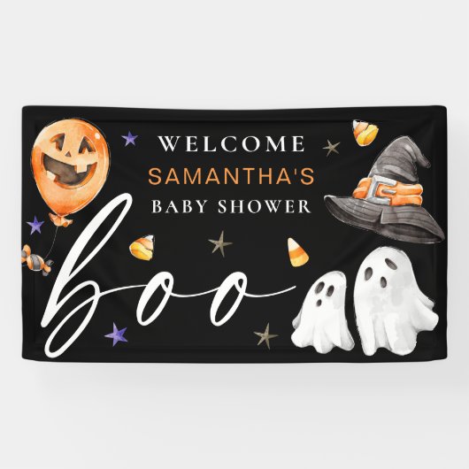 Onze Little Boo is te wijten aan Halloween Baby sh Spandoek (Horizontaal)