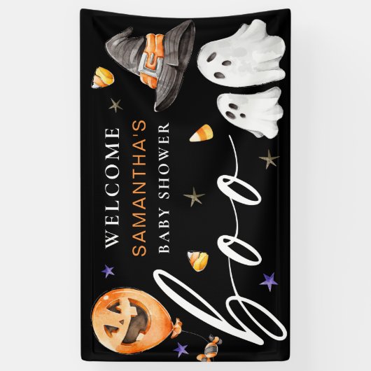 Onze Little Boo is te wijten aan Halloween Baby sh Spandoek (Verticaal)