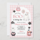 Onze Little BOO Pink Ghost Halloween 2e Verjaardag Kaart (Voorkant)