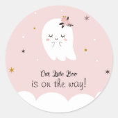 Onze Little Boo Roze Baby shower Ghost Stickers (Voorkant)