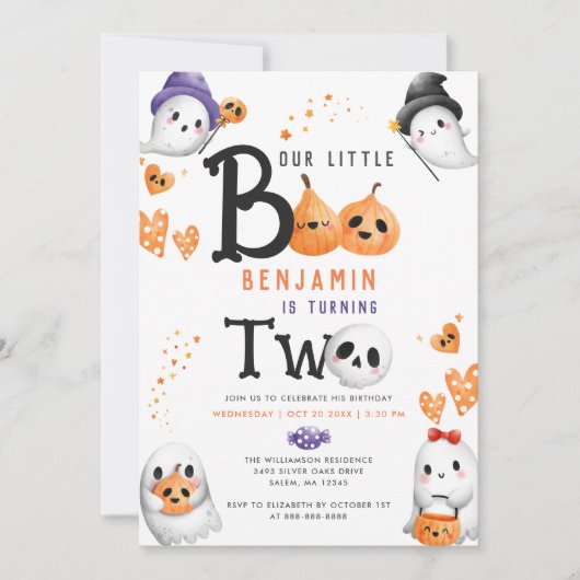 Onze Little Boo Schattigee Geesten Halloween 2e Ve Kaart (Voorkant)