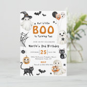 Onze Little BOO Schattigee Halloween Ghost 2e Verj Kaart (Staand voorkant)