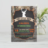 Onze Little Buck Verjaardag Uitnodiging - Jongen (Staand voorkant)