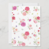 Onze Little Fairy Floral verjaardagsuitnodiging Kaart (Achterkant)