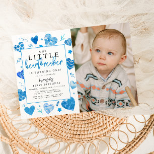 Onze Little Heartbreaker Kids Foto Verjaardagsfees Kaart