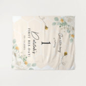 Onze Little Honey Bee 1e Verjaardag Achtergrond Ba Wandkleed (Voorkant (horizontaal))