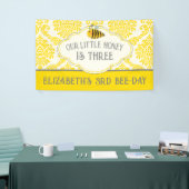 Onze 'Little Honey Bee Birthday Banner' Spandoek (Beurs)
