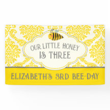 Onze 'Little Honey Bee Birthday Banner'