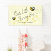 Onze Little Hunny Bee Yellow Girl Verjaardag Welko Spandoek (Insitu)