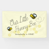 Onze Little Hunny Bee Yellow Girl Verjaardag Welko Spandoek (Horizontaal)
