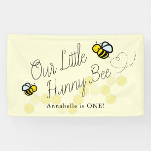 Onze Little Hunny Bee Yellow Girl Verjaardag Welko Spandoek