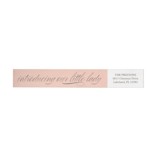 Onze Little Lady Birth Announounge Adres Label (Individueel)