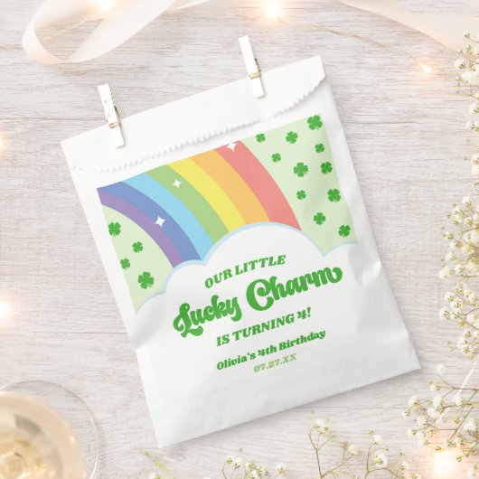 Onze Little Lucky Charm Rainbow verjaardagsfeestje Bedankzakje (Geknipt)