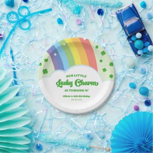 Onze Little Lucky Charm Rainbow verjaardagsfeestje Papieren Bordje (Feest)