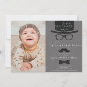 Onze Little Man jongen 1e verjaardagsfeestje foto Kaart (Voorkant)