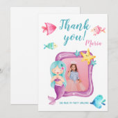 Onze Little Mermaid Foto Verjaardag Dank je wel ka Kaart (Voorkant / Achterkant)