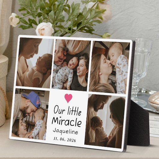 Onze Little Miracle Baby Fotocollage Nieuwe Ouders Fotoplaat