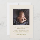 Onze Little One Cream Multi Foto Geboorte Aankondiging (Achterkant)