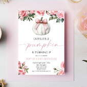 Onze Little Pumpkin Pink Bow Bloemen Verjaardagsfe Kaart
