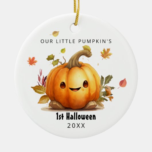 Onze Little Pumpkin's 1st Halloween Foto Ornament (Voorkant)