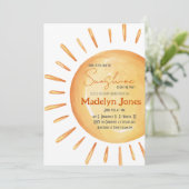 Onze Little Ray of Sunshine Baby shower Uitnodigin Kaart (Staand voorkant)