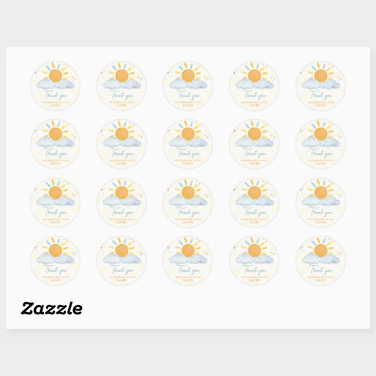 Onze Little Sunshine Birthday Party Ronde Sticker (Vel)
