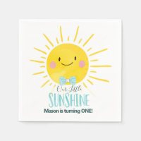 Onze Little Sunshine Blue Boy Bow Stropdas Zon Ver