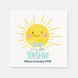 Onze Little Sunshine Blue Boy Bow Stropdas Zon Ver Servet