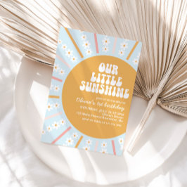 Onze Little Sunshine boho floral first jarig Inv Kaart