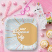 Onze Little Sunshine boho floral first jarig Pap Papieren Bordje (Feest)