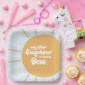 Onze Little Sunshine boho floral first jarig Papieren Bordje (Feest)