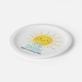 Onze Little Sunshine Boy Blue Bow Stropdas Sun Par Papieren Bordje (Gekanteld)