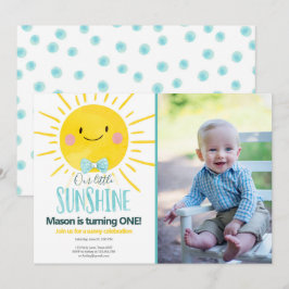 Onze Little Sunshine Boy Blue Bow Stropdas Zon Ver Kaart