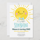 Onze Little Sunshine Boy Blue Bow Stropdas Zon Ver Kaart (Voorkant)