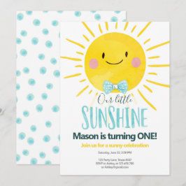 Onze Little Sunshine Boy Blue Bow Stropdas Zon Ver Kaart