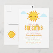 Onze Little Sunshine Kinderverjaardag Uitnodiging (Voorkant / Achterkant)