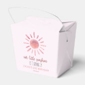 Onze Little Sunshine Pink Sun Birthday Party Bedankdoosjes (Achterkant)