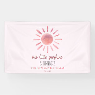 Onze Little Sunshine Pink Sun Birthday Party Spandoek
