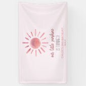 Onze Little Sunshine Pink Sun Birthday Party Spandoek (Verticaal)